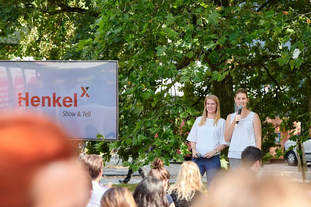 Annika and her colleague Salima Douven (right) host an event 